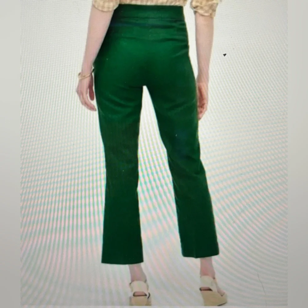 J. Crew  green linen blend cropped pants 4 / 6